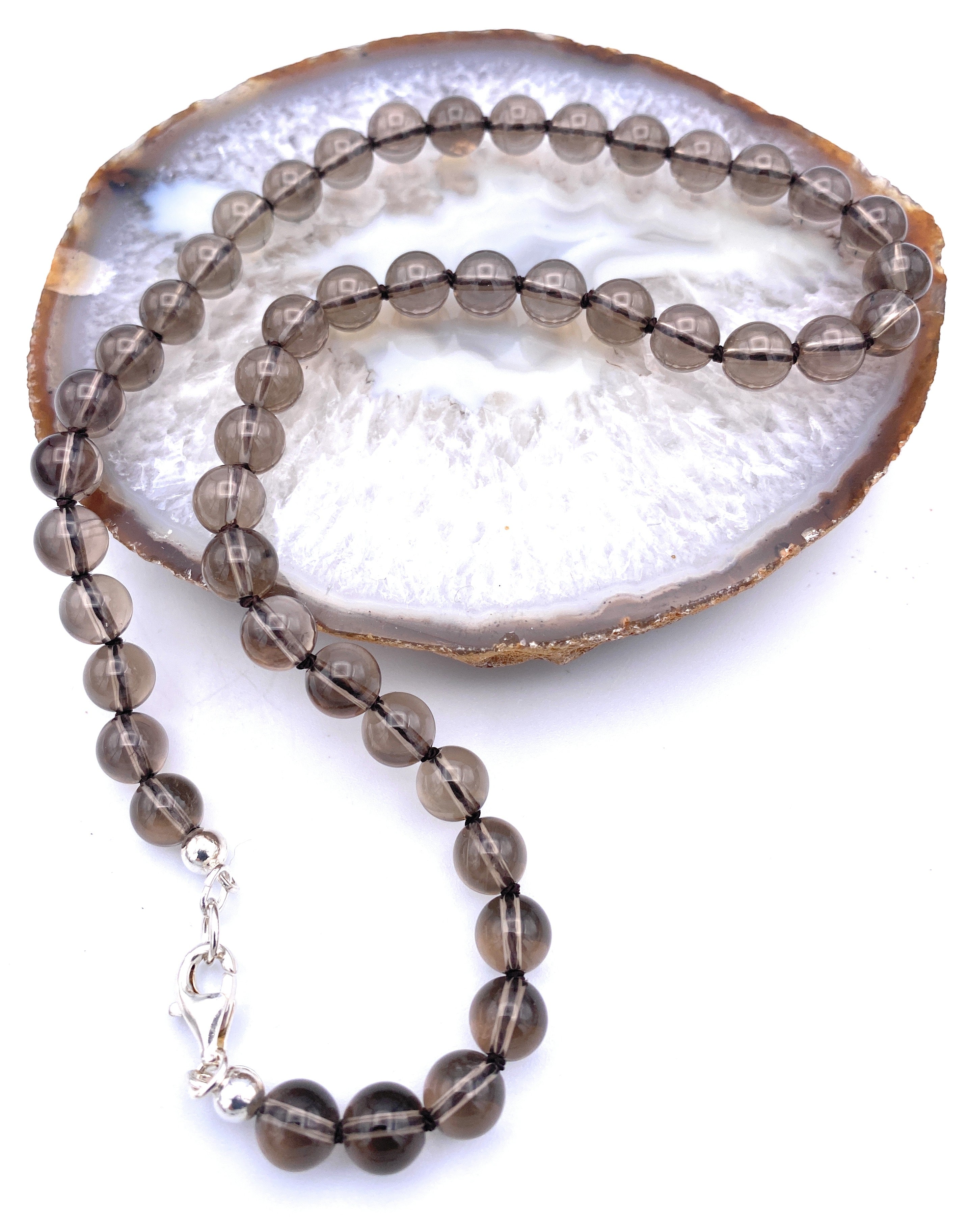 Rauchquarz Kugel Halskette 8mm