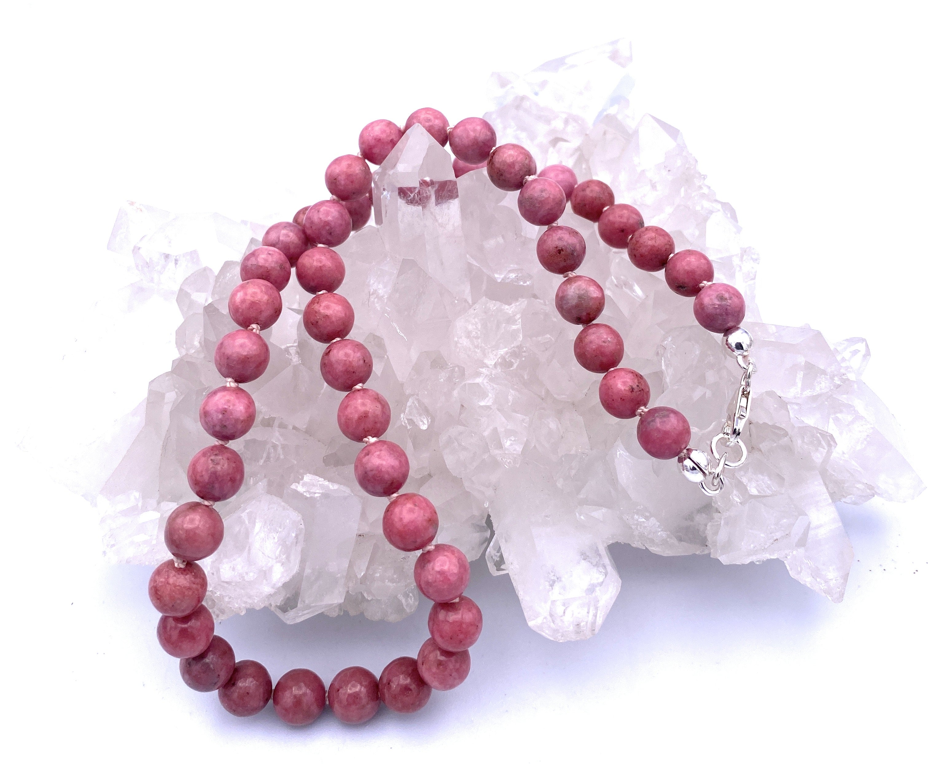 Rhodonit Kugel Halskette 8mm