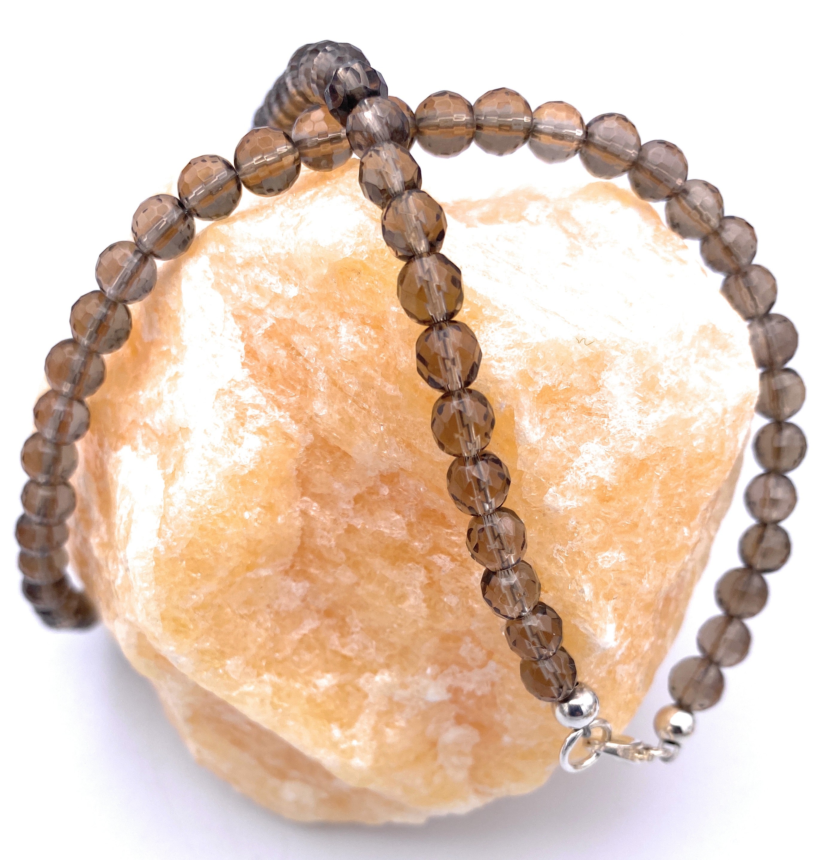 Facettierte Rauchquarz Halskette