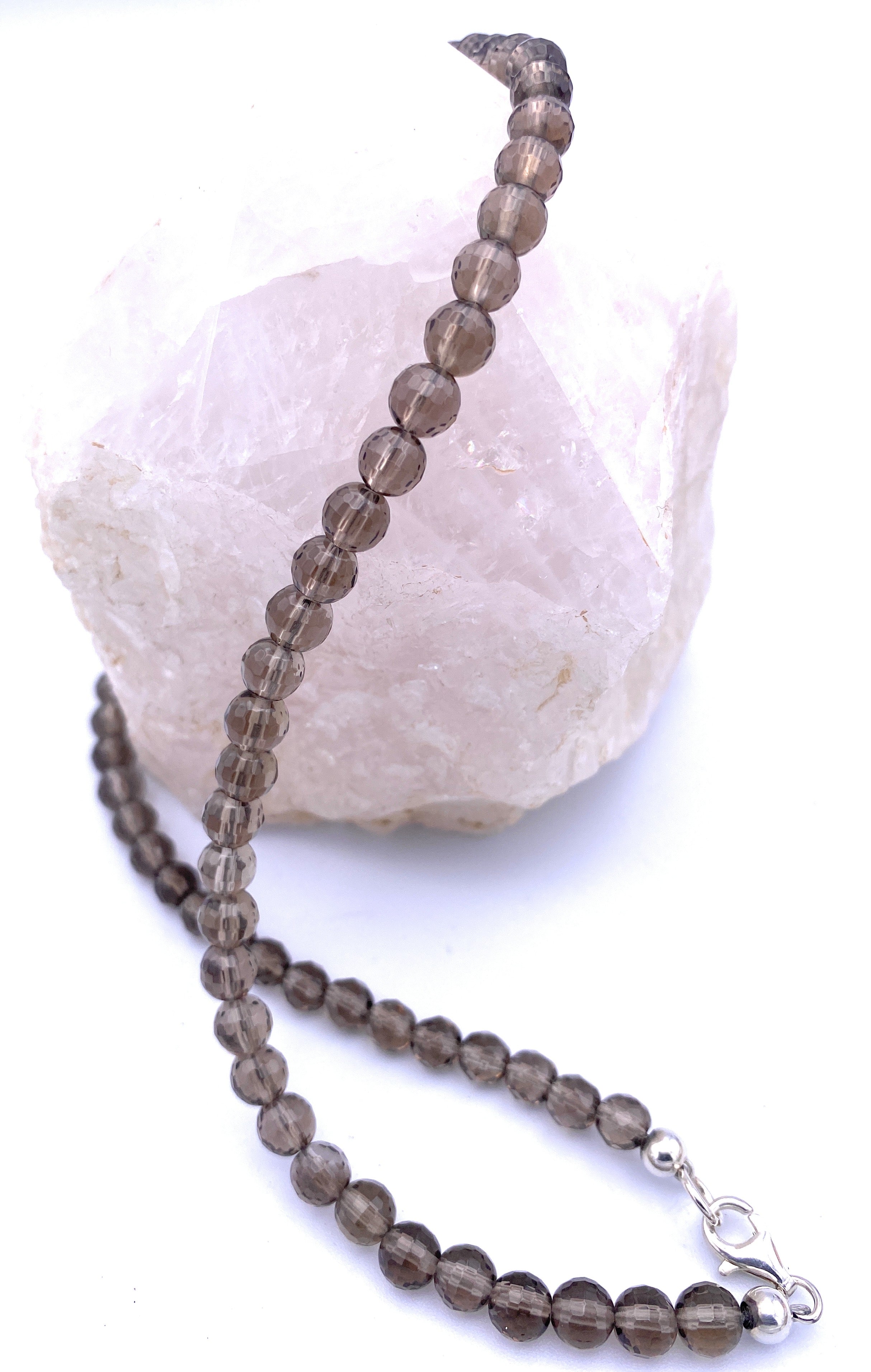 Facettierte Rauchquarz Halskette