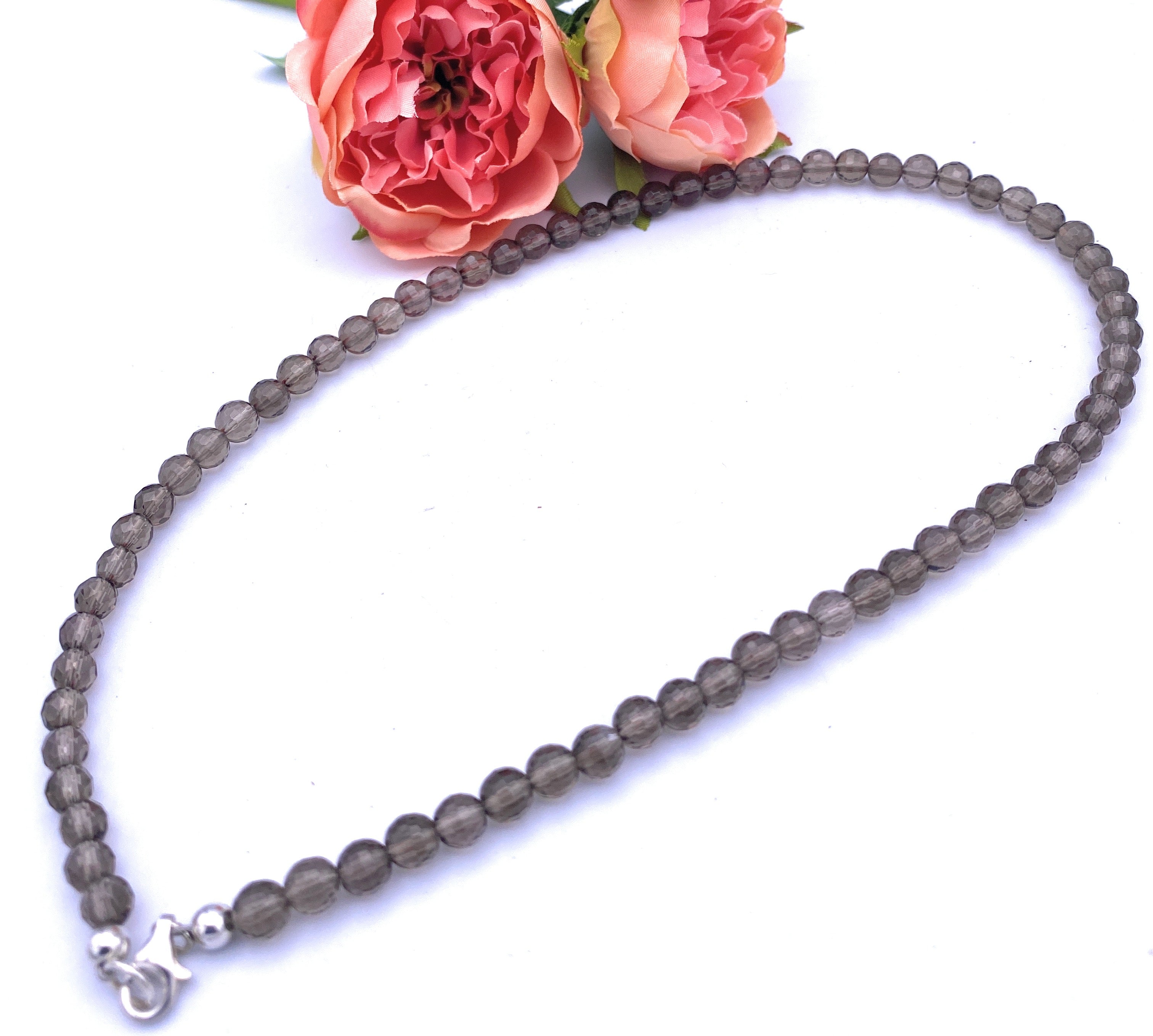 Facettierte Rauchquarz Halskette