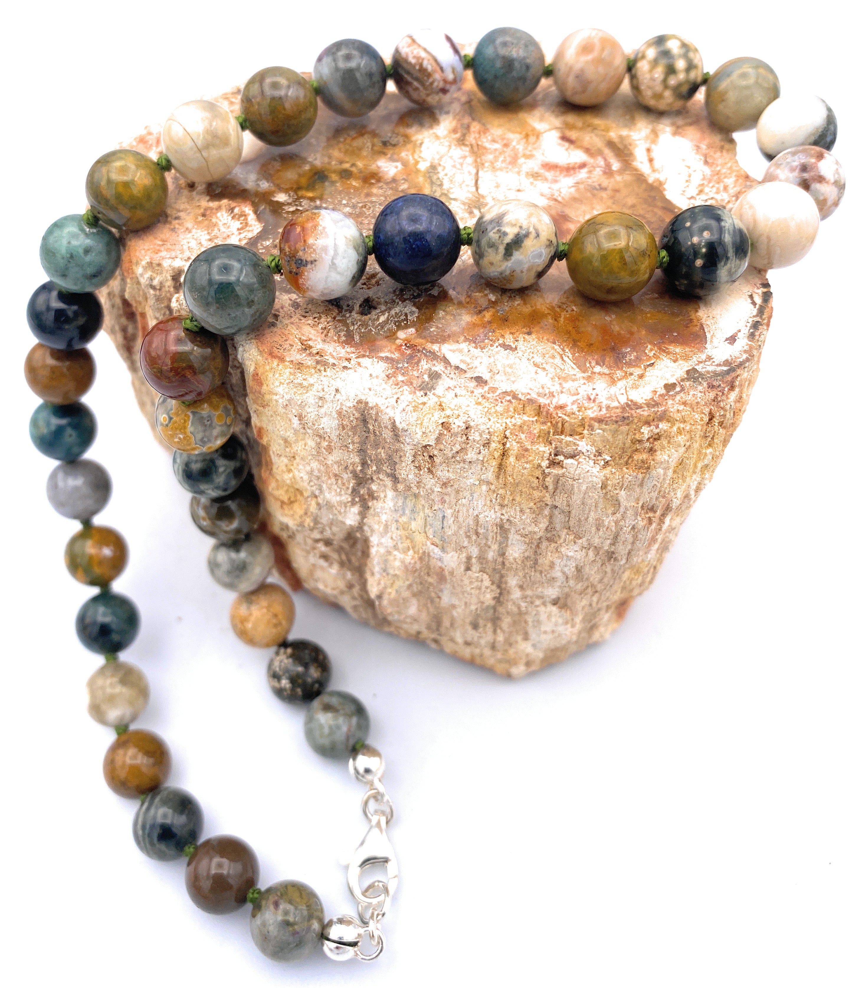 Ozean-Jaspis Halskette 12 mm
