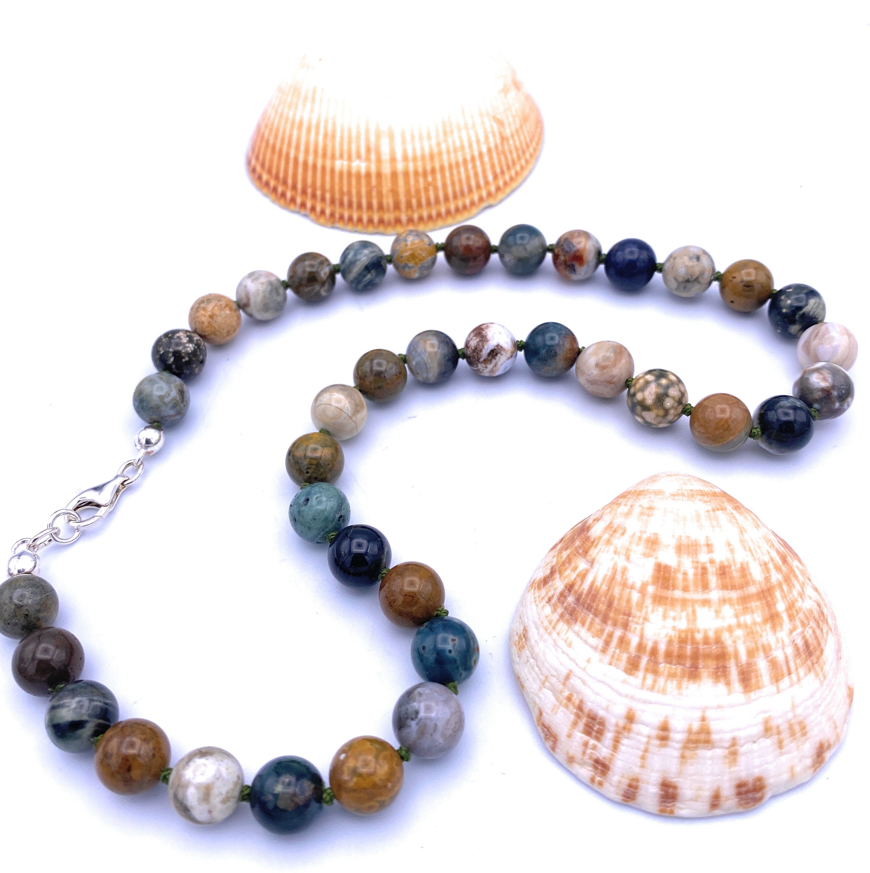 Ozean-Jaspis Halskette 12 mm