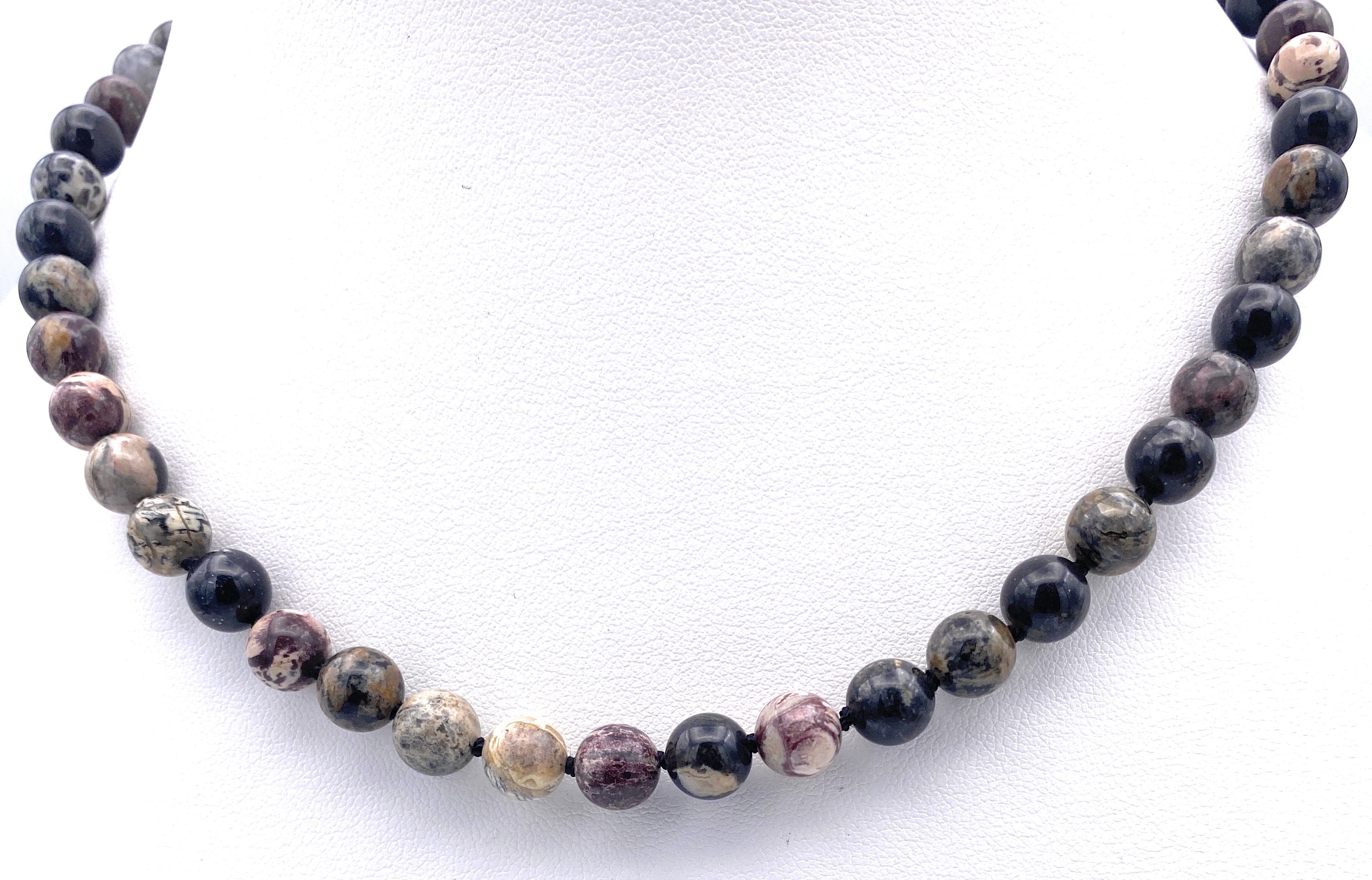 Picasso-Jaspis Kugel Halskette 8mm