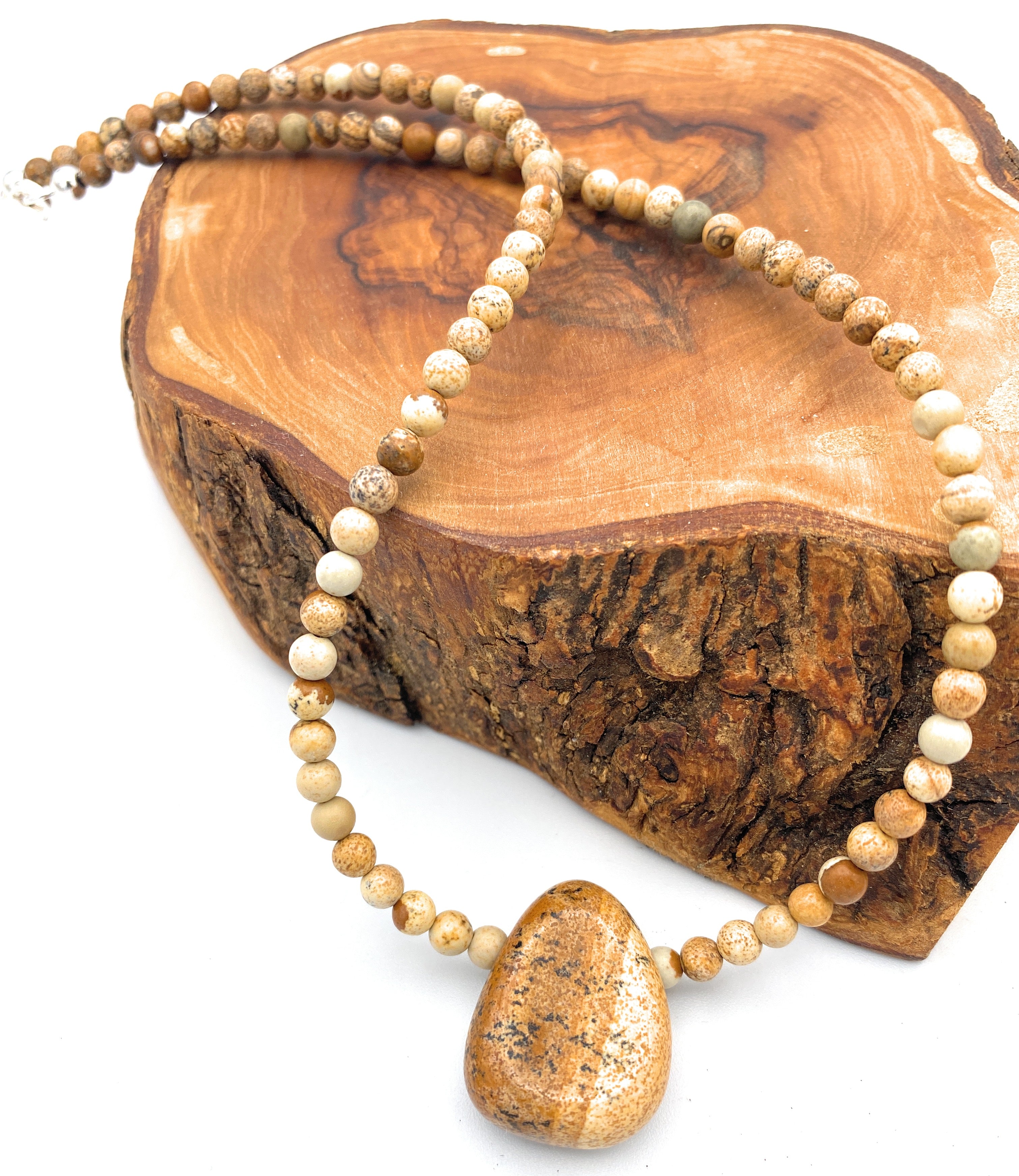 Landschafts-Jaspis Halskette mit Anhänger