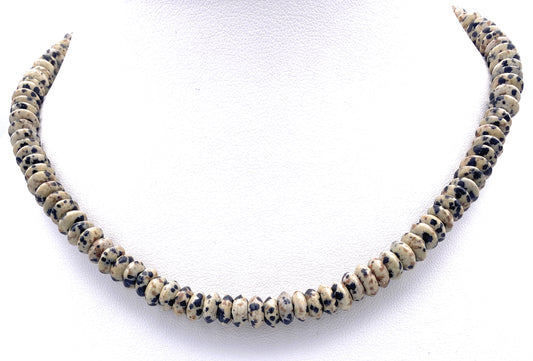 Dalmatiner-Jaspis  Linsen Halskette 10mm