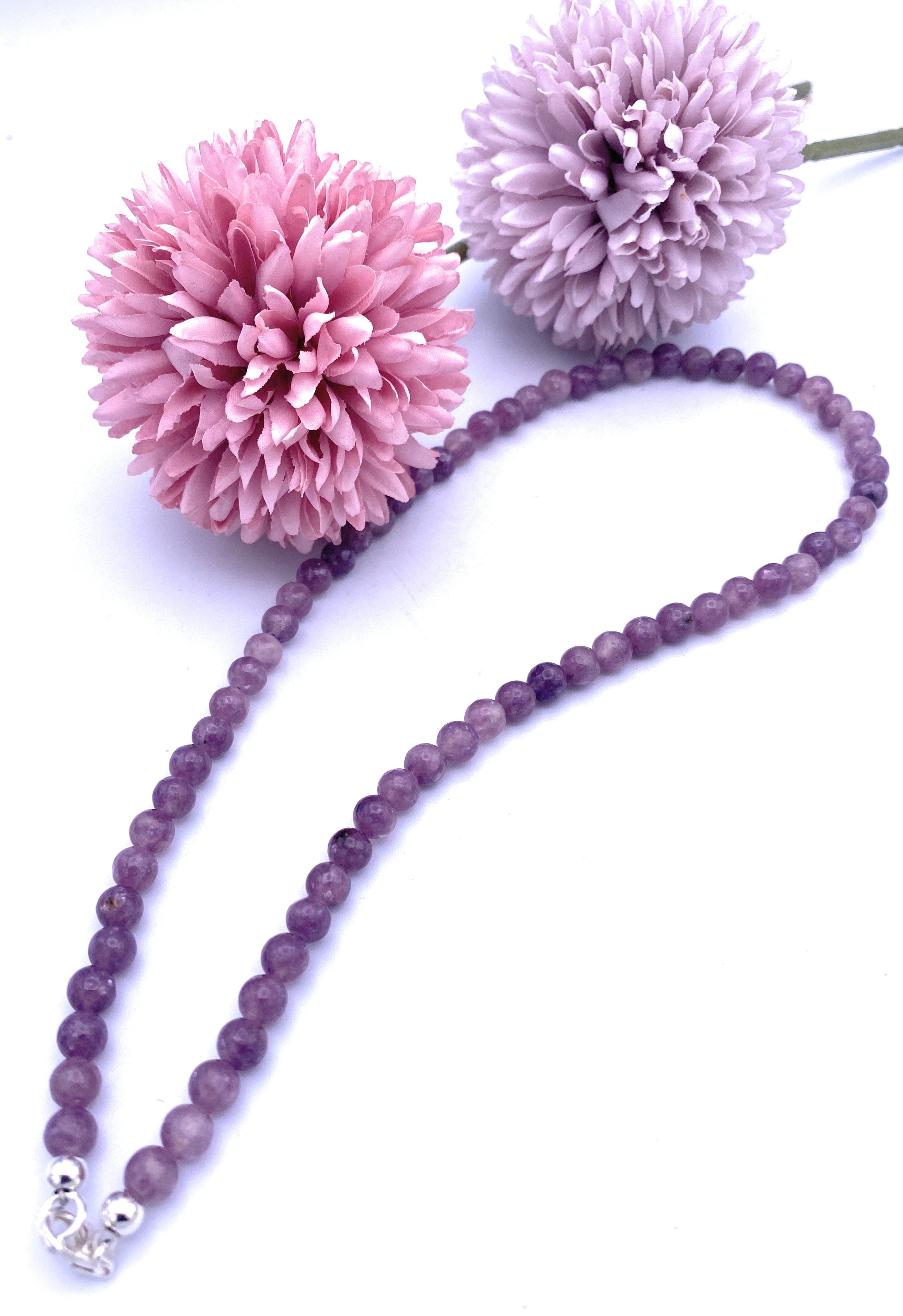 Feine Lepidolith Halskette