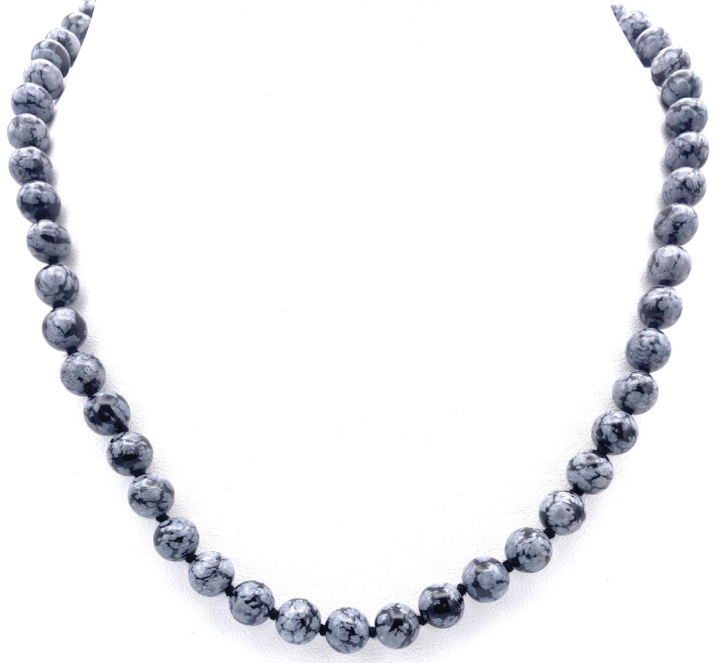 Schneeflocken-Obsidian Kugel Halskette 8mm