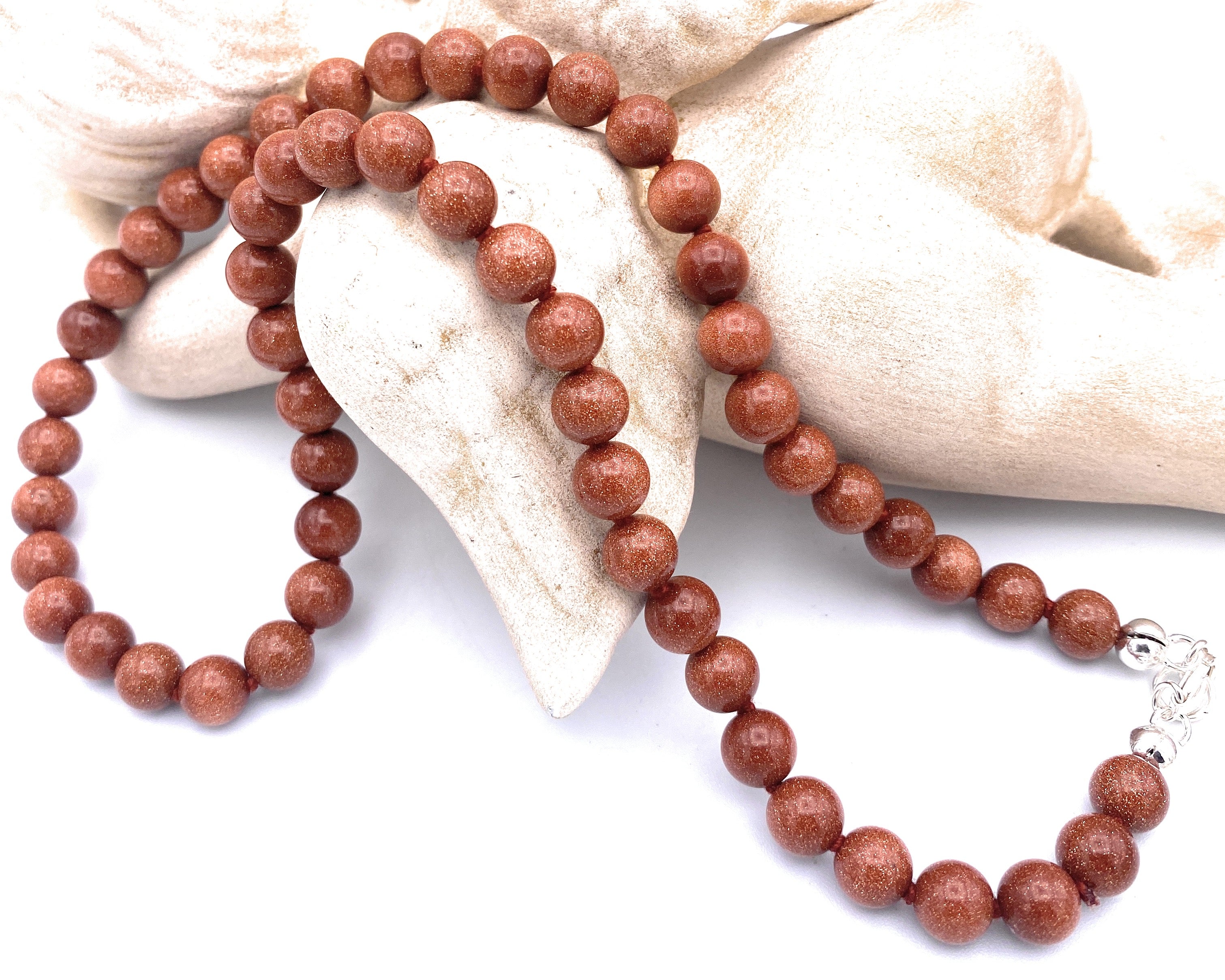 Goldfluss Kugel Halskette 8mm