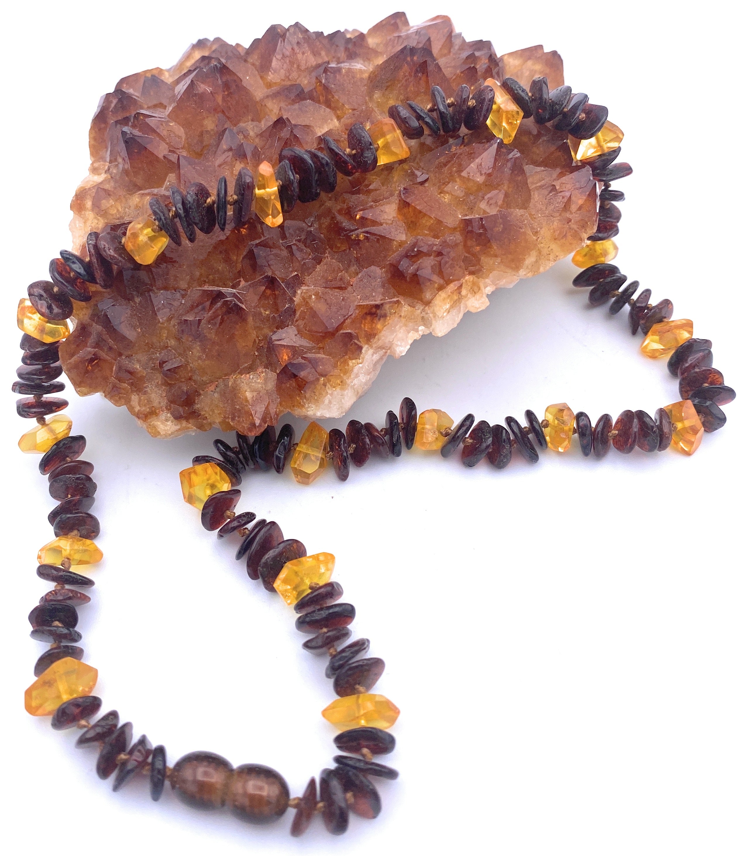 Mehrfarbige Bernstein Halskette 8mm