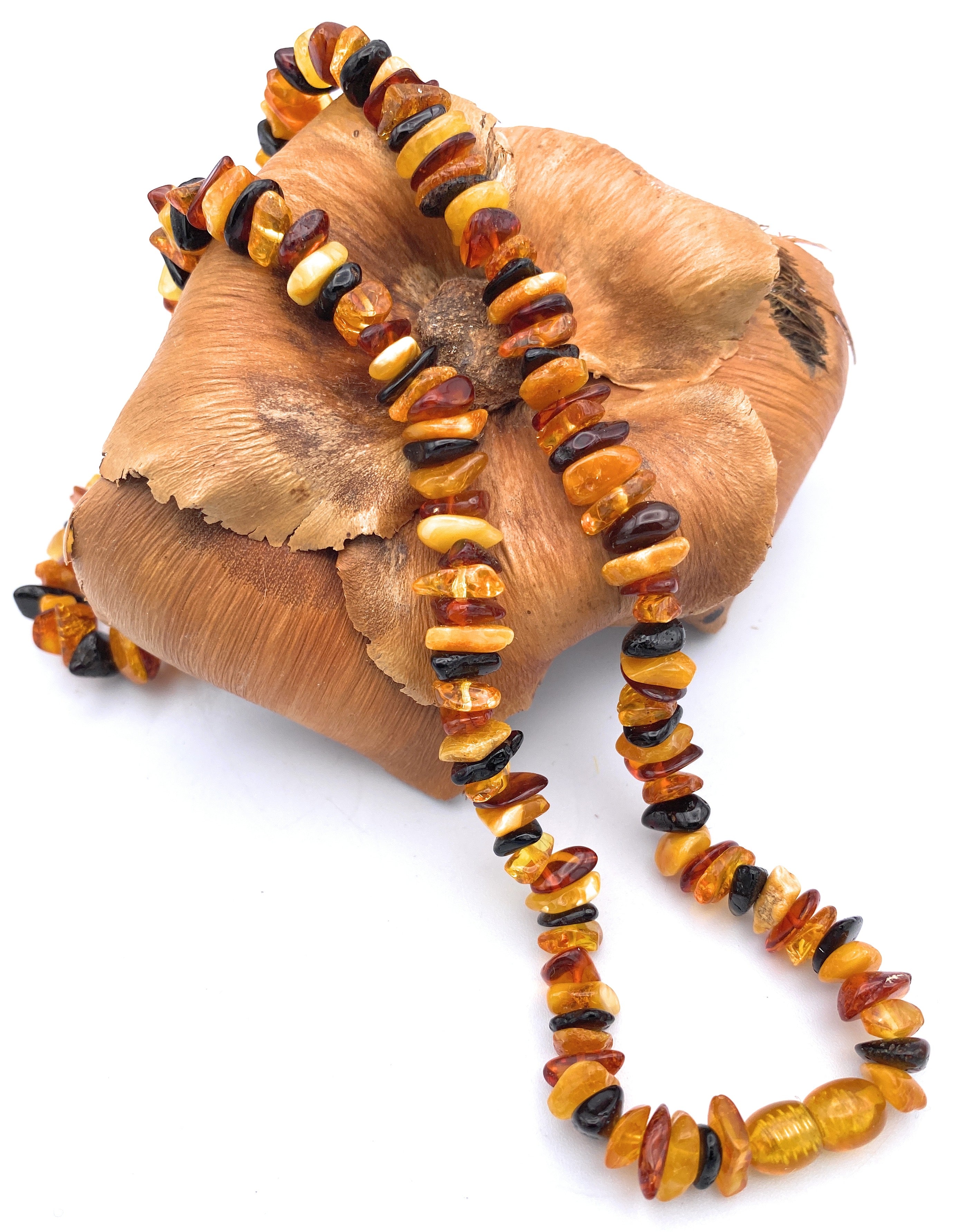 Abgerundete Bernstein Halskette 8mm