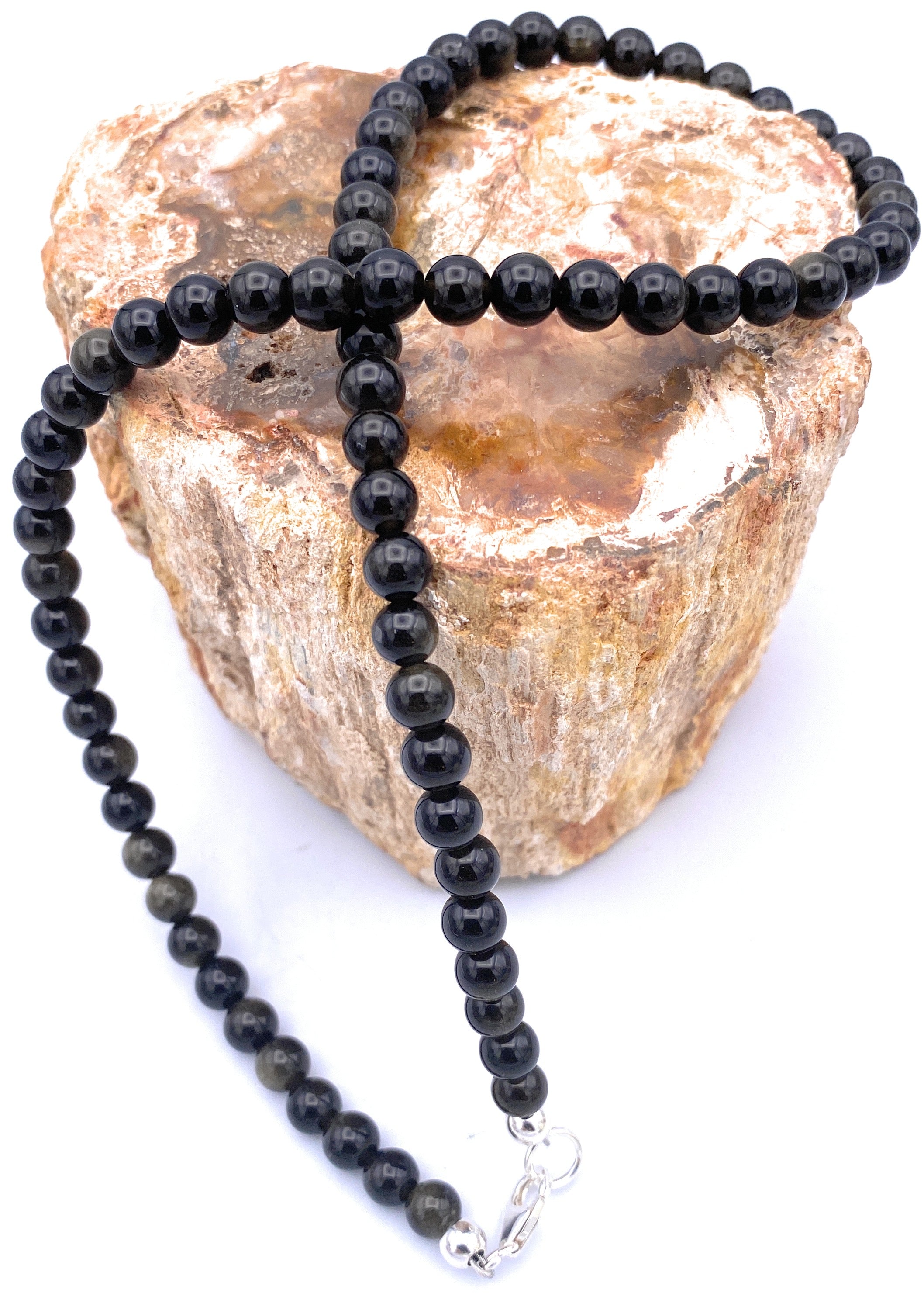 Gold-Obsidian Halskette