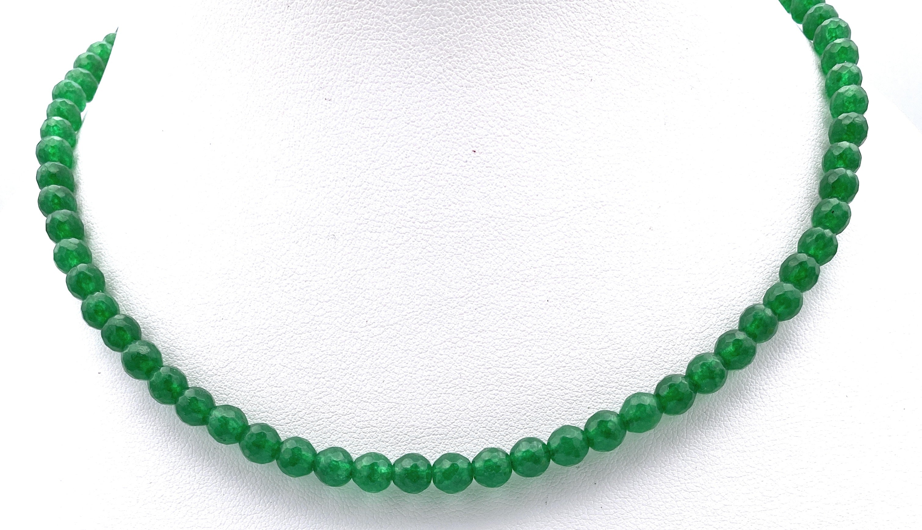 Grüne Facettierte Achat Halskette 6mm