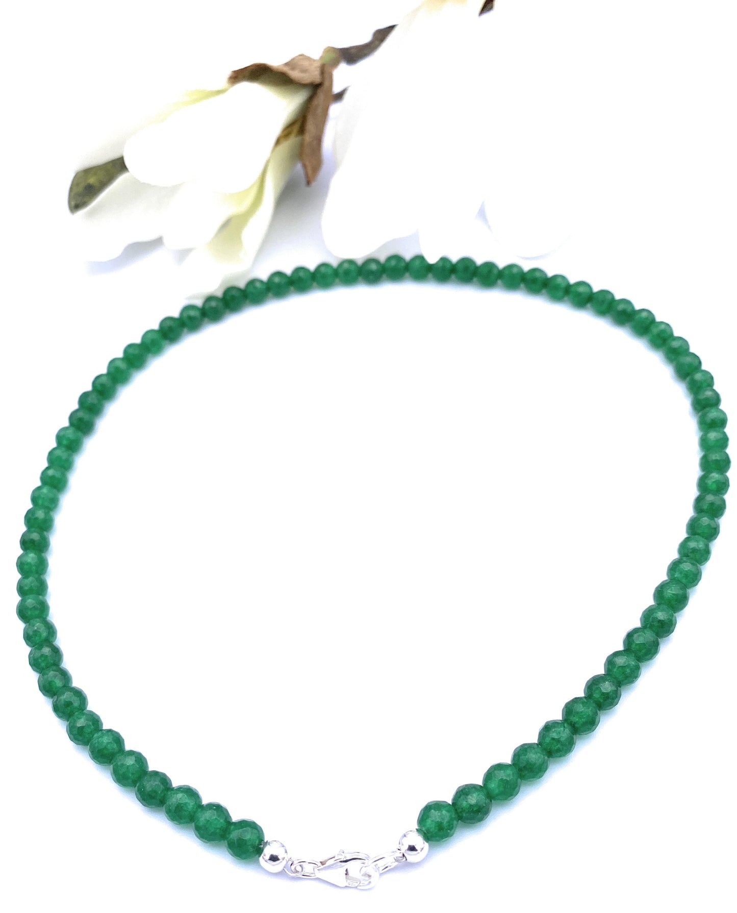 Grüne Facettierte Achat Halskette 6mm
