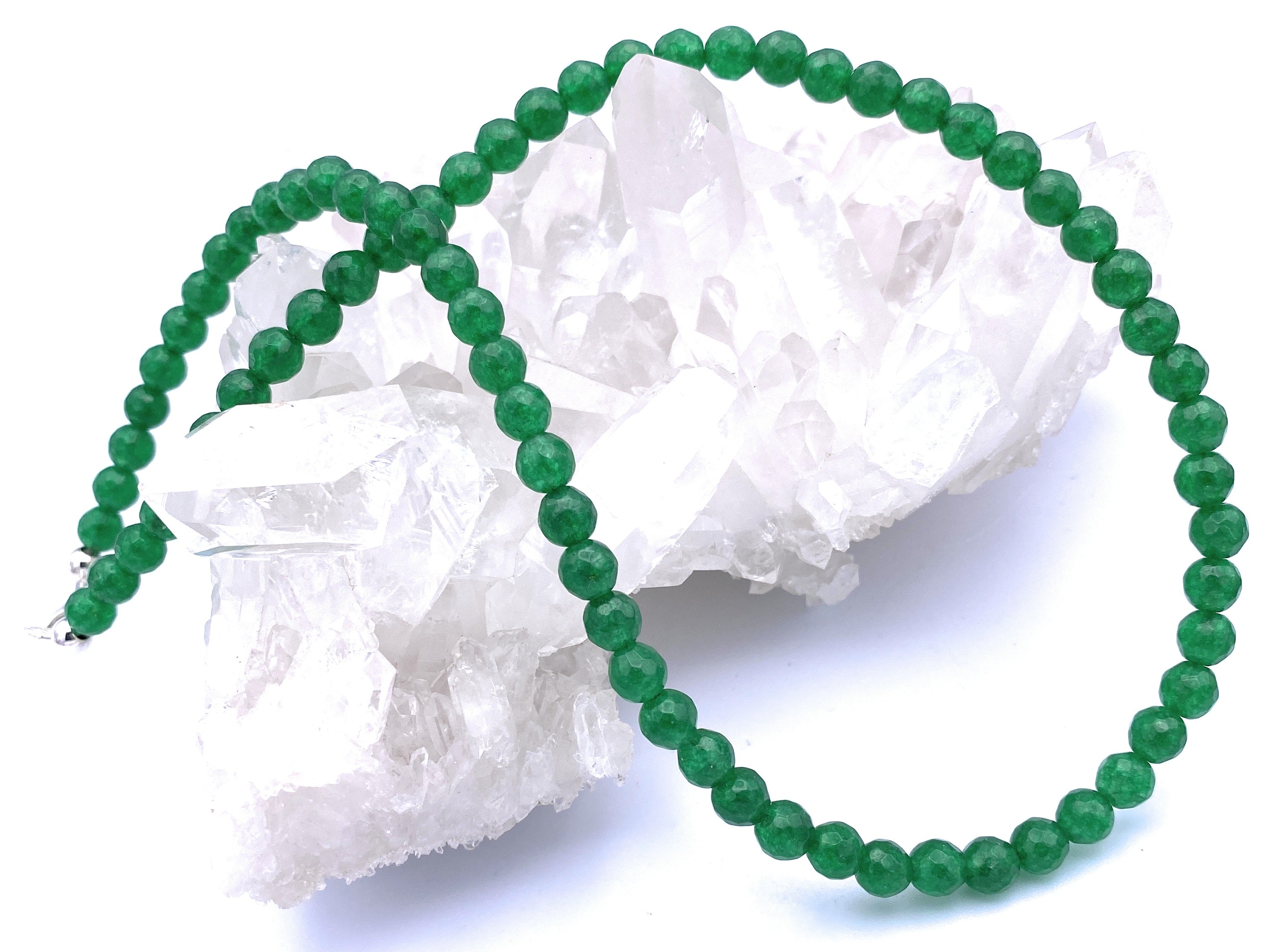 Grüne Facettierte Achat Halskette 6mm