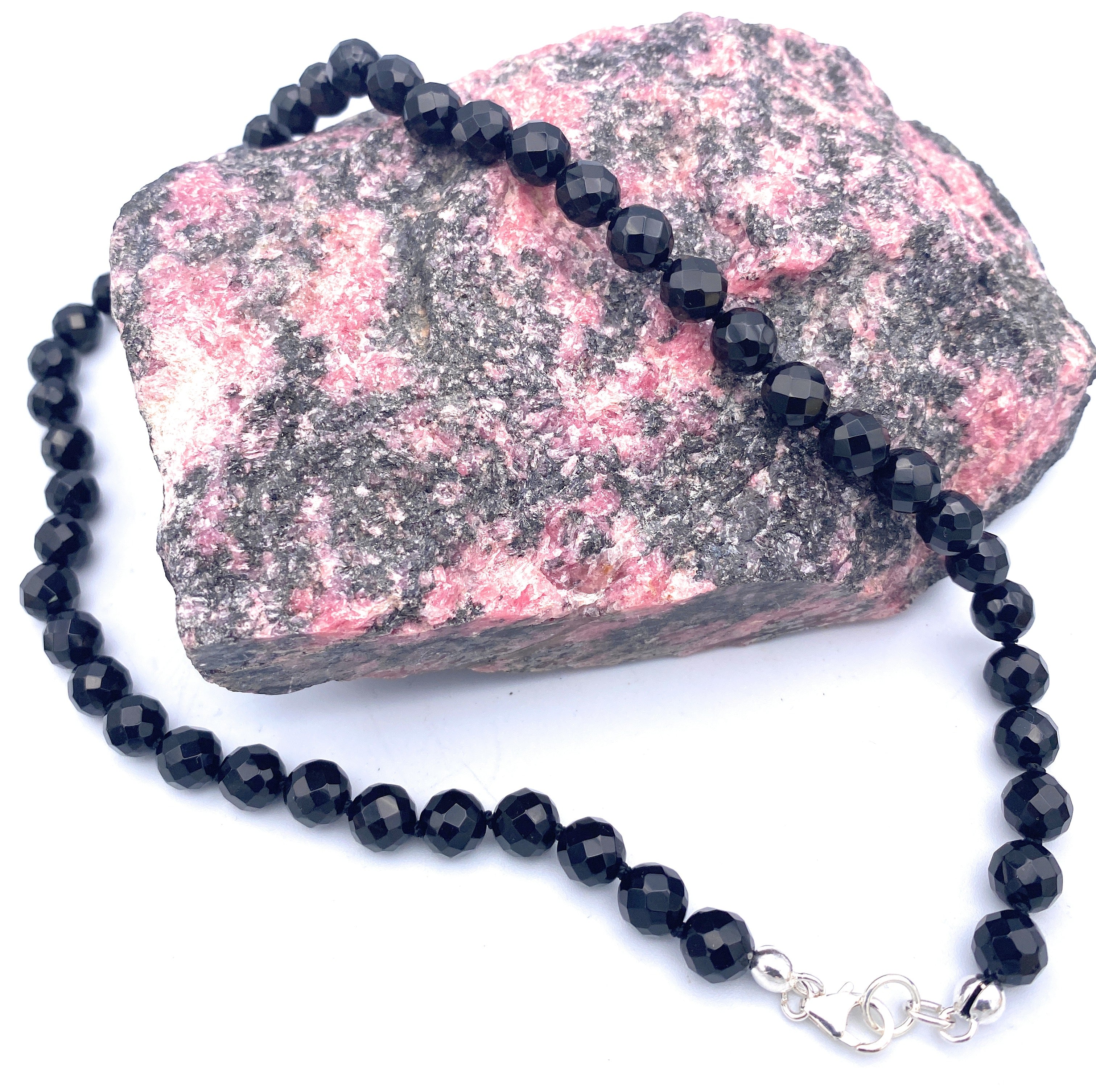 Facettierte Onyx Halskette 8mm