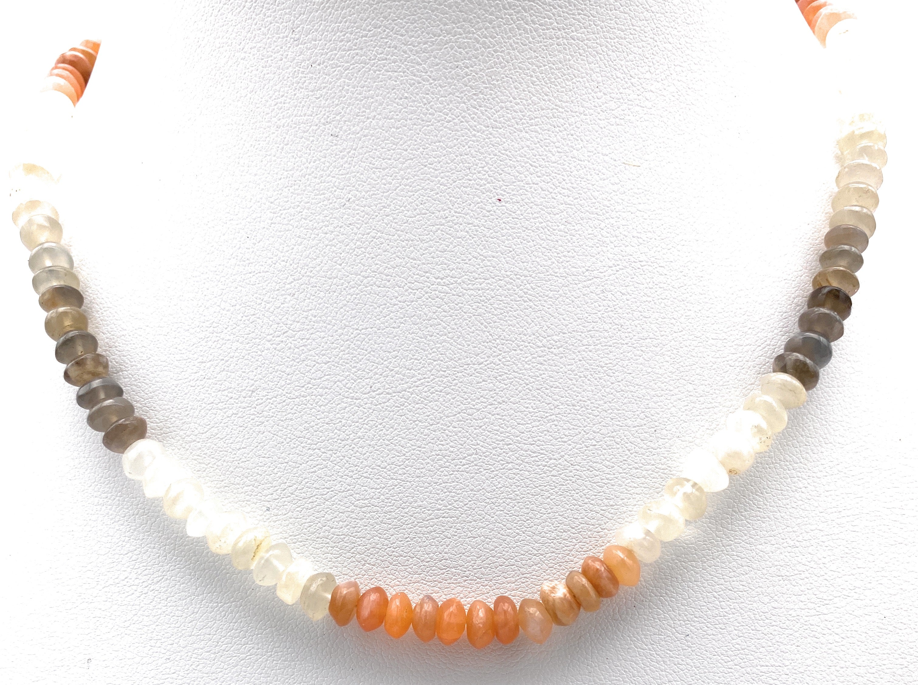 Mondstein Linsen Halskette 4mm