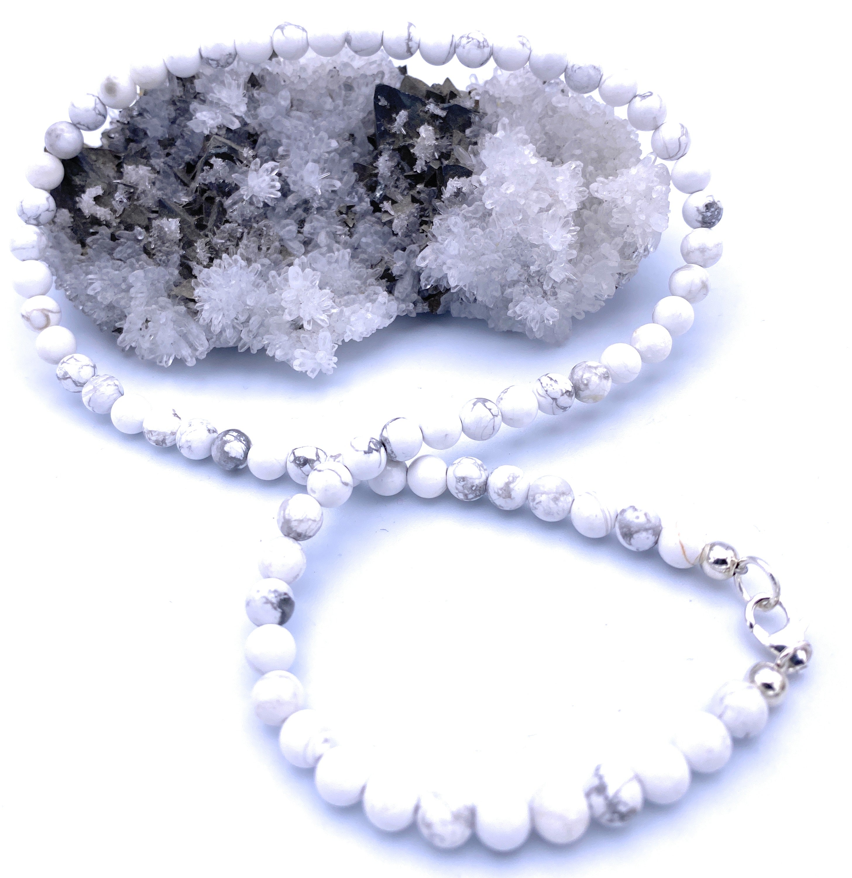 Magnesit Kugel Halskette 6mm