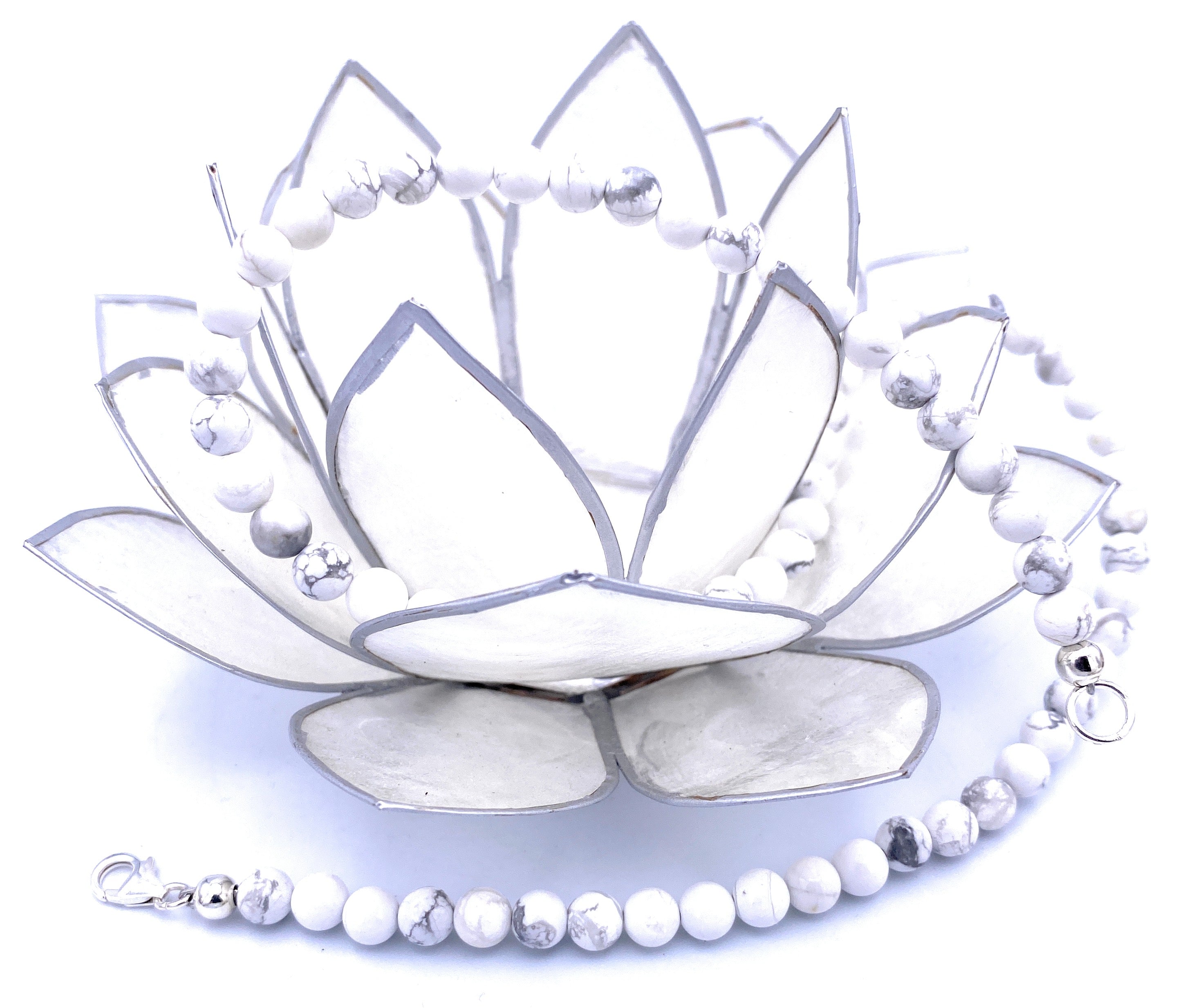 Magnesit Kugel Halskette 6mm