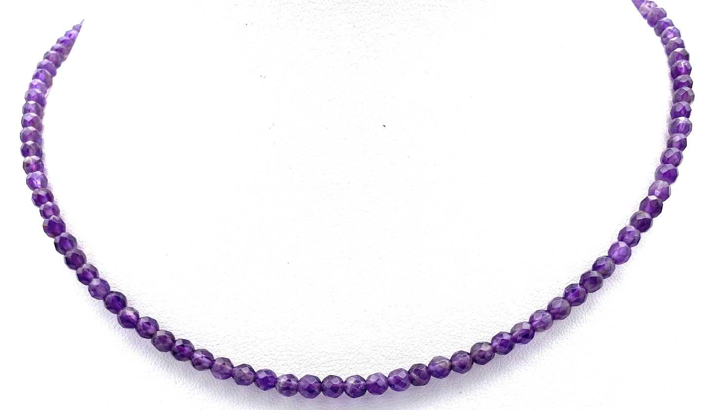 Fein facettierte Amethyst Halskette