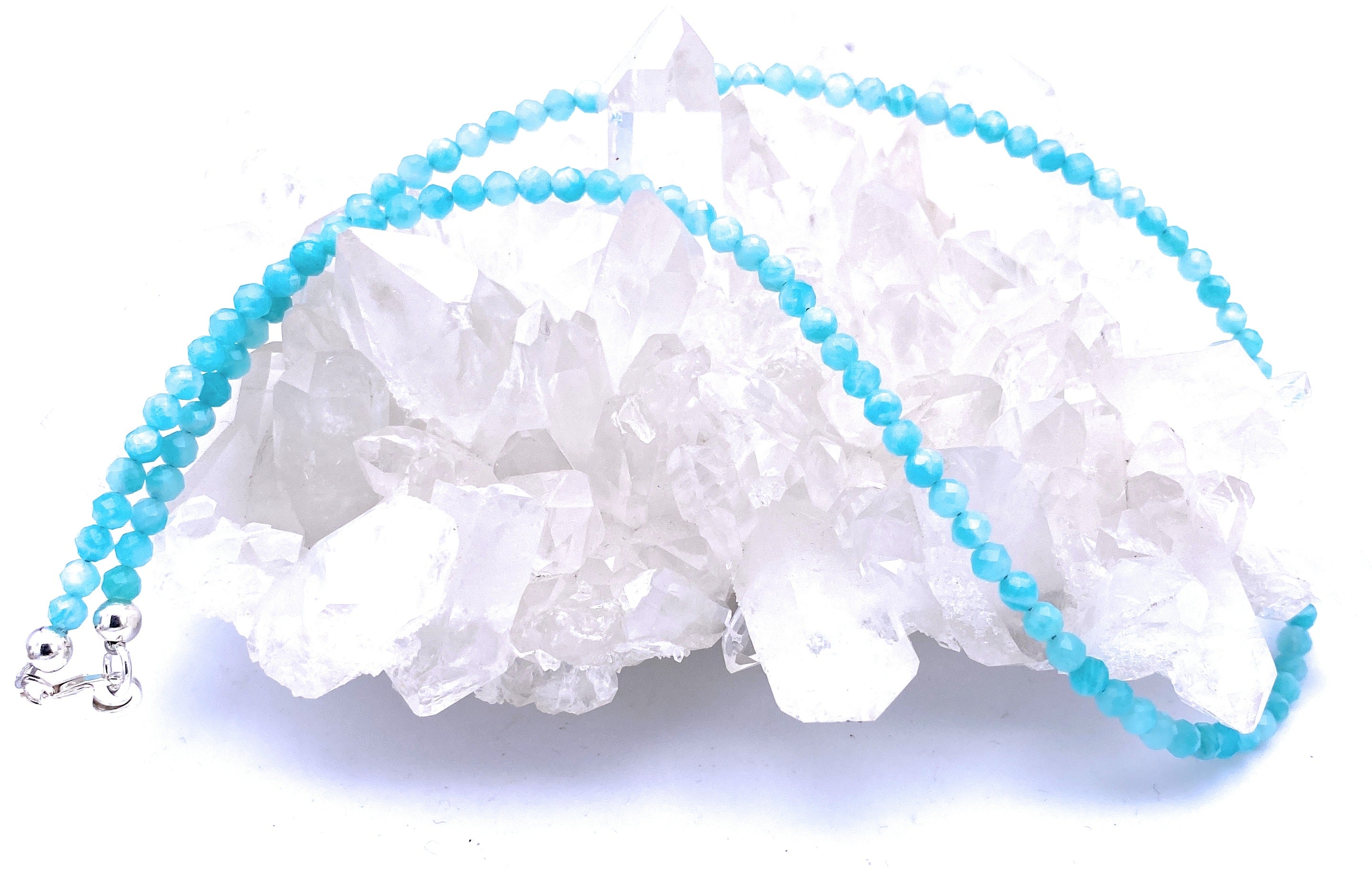 Facettierte Amazonit Halskette 4mm