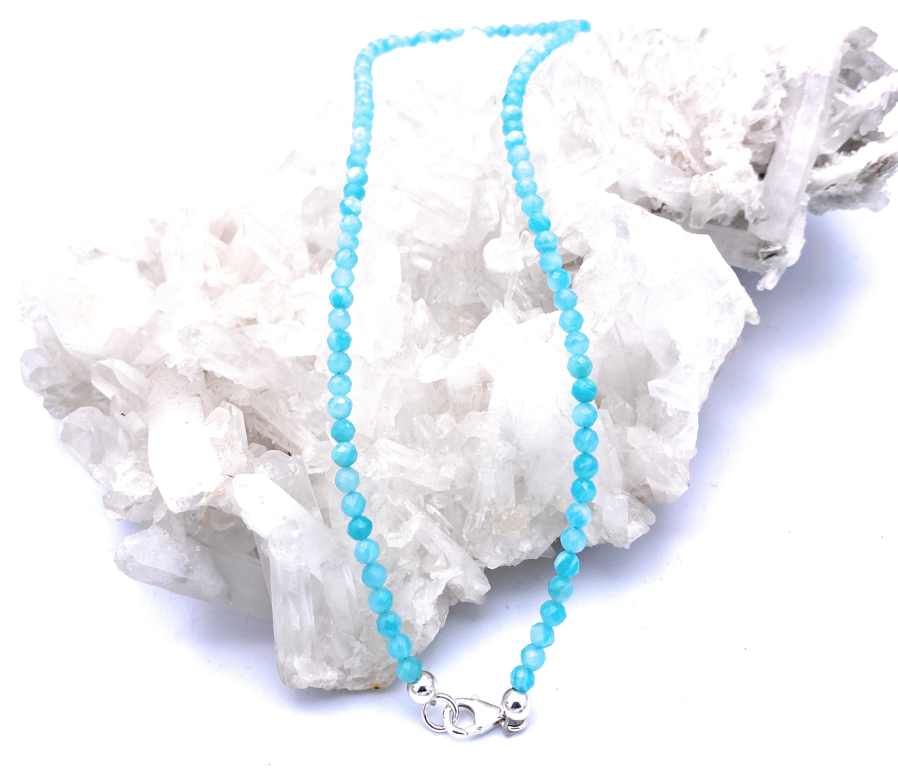 Facettierte Amazonit Halskette 4mm