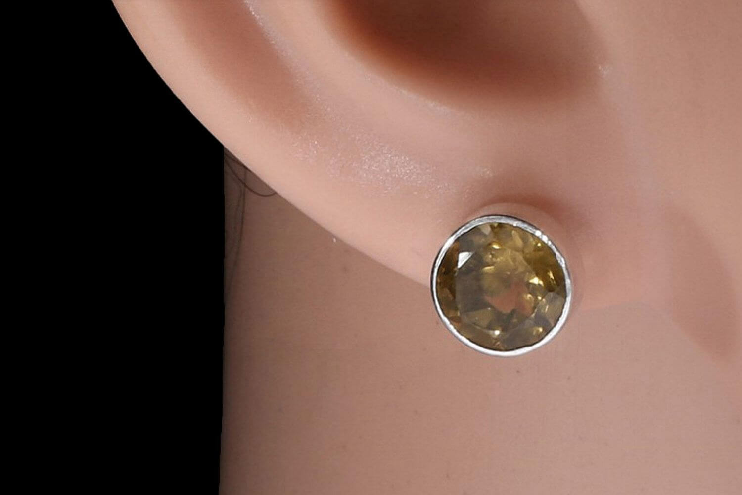 Ohrstecker-Citrin-rund-fac-1-4908
