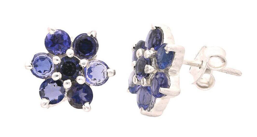 Ohrstecker-Iolith-Blume-fac-4995